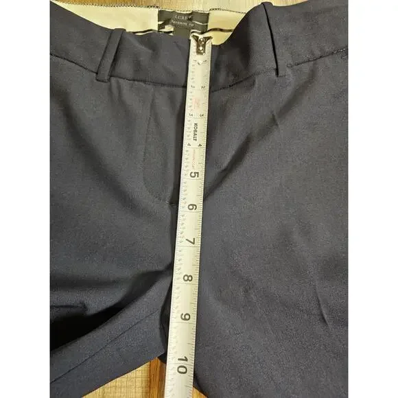 J. Crew Tollegno 1900 Dress Pants Women 00 Navy Favorite Fit Straight Wool - Picture 6 of 8